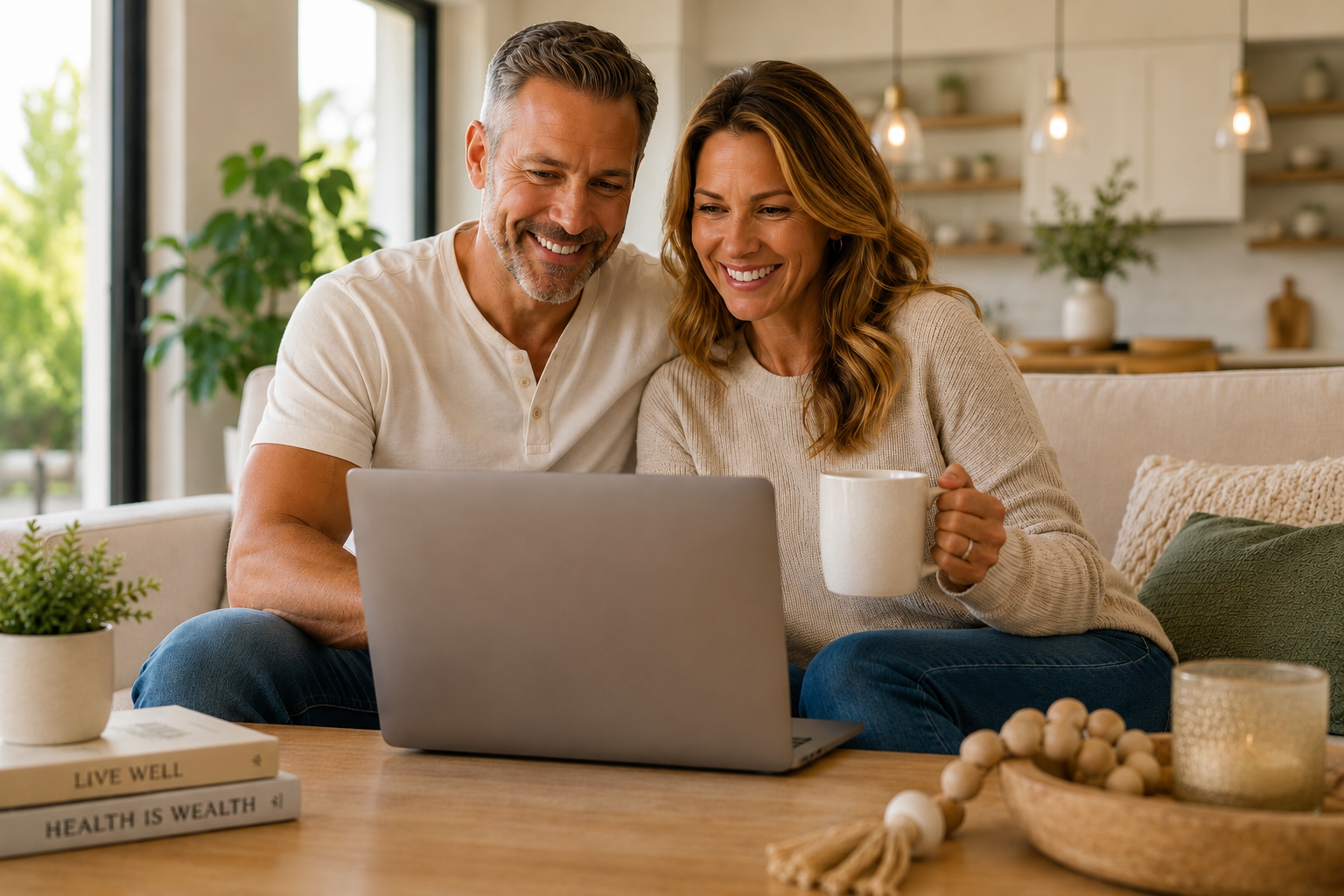 Couple reviewing their care plan together