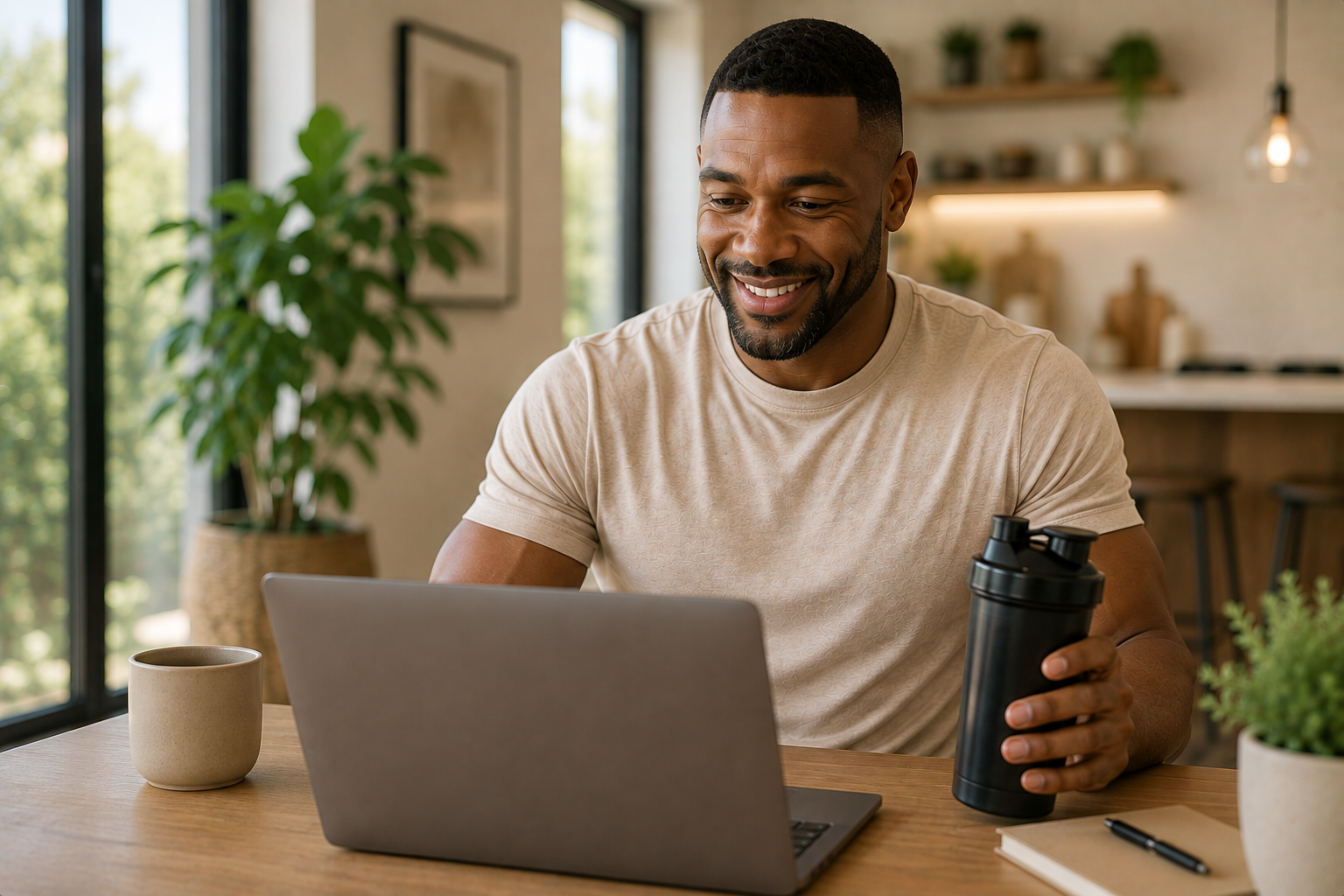 Adult living an active, healthy lifestyle